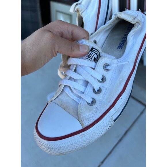 Converse White sneakers sz 8 - Picture 2 of 4